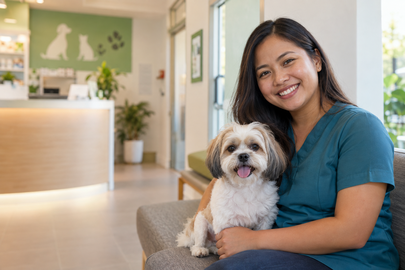 Filipino pet owner Lisa with her dog