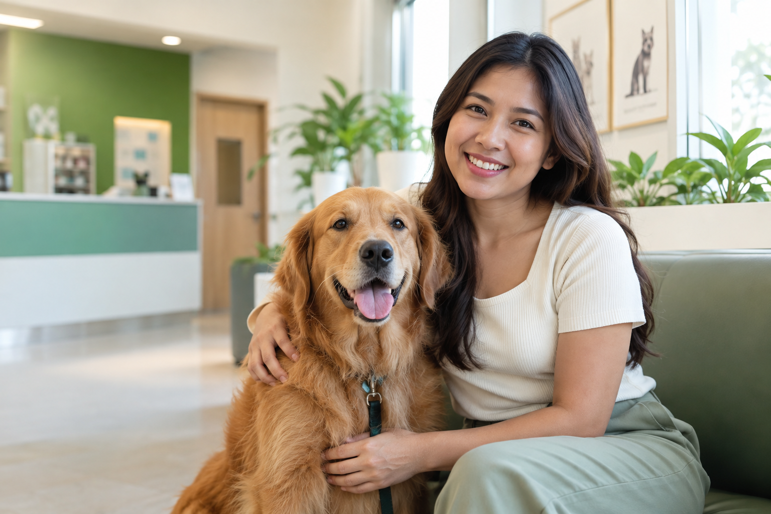 Filipino pet owner Sarah with her dog